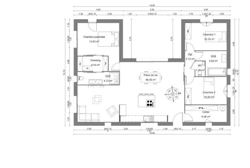  Vente Terrain + Maison - Terrain : 690m² - Maison : 104m² à Valence (26000) 