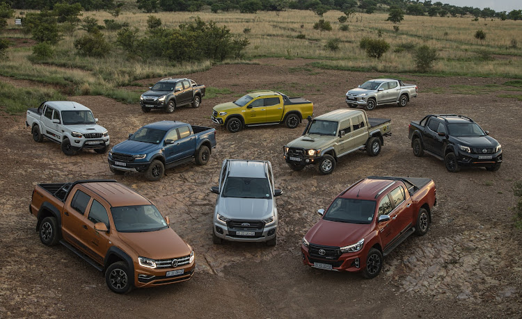 Ten double cabs were assembled for the country’s most comprehensive leisure bakkie shootout. Picture: SUPPLIED