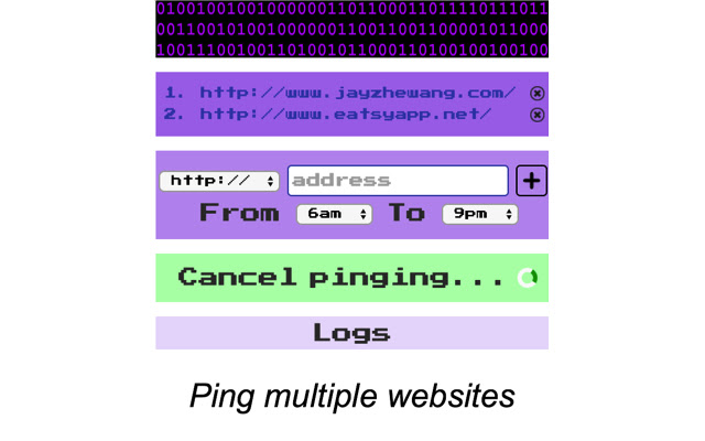 Pinger chrome extension