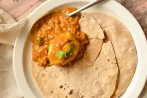 Egg Curry [Full] With 5 Roti And Salad