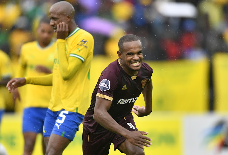 Iqraam Rayners of Stellenbosch FC celebrate after scoring a goal during the DStv Premiership match between Stellenbosch FC and Mamelodi Sundowns at Danie Craven Stadium in Stellenbosch, March 5 2023. Picture: ASHLEY VLOTMAN/GALLO IMAGES