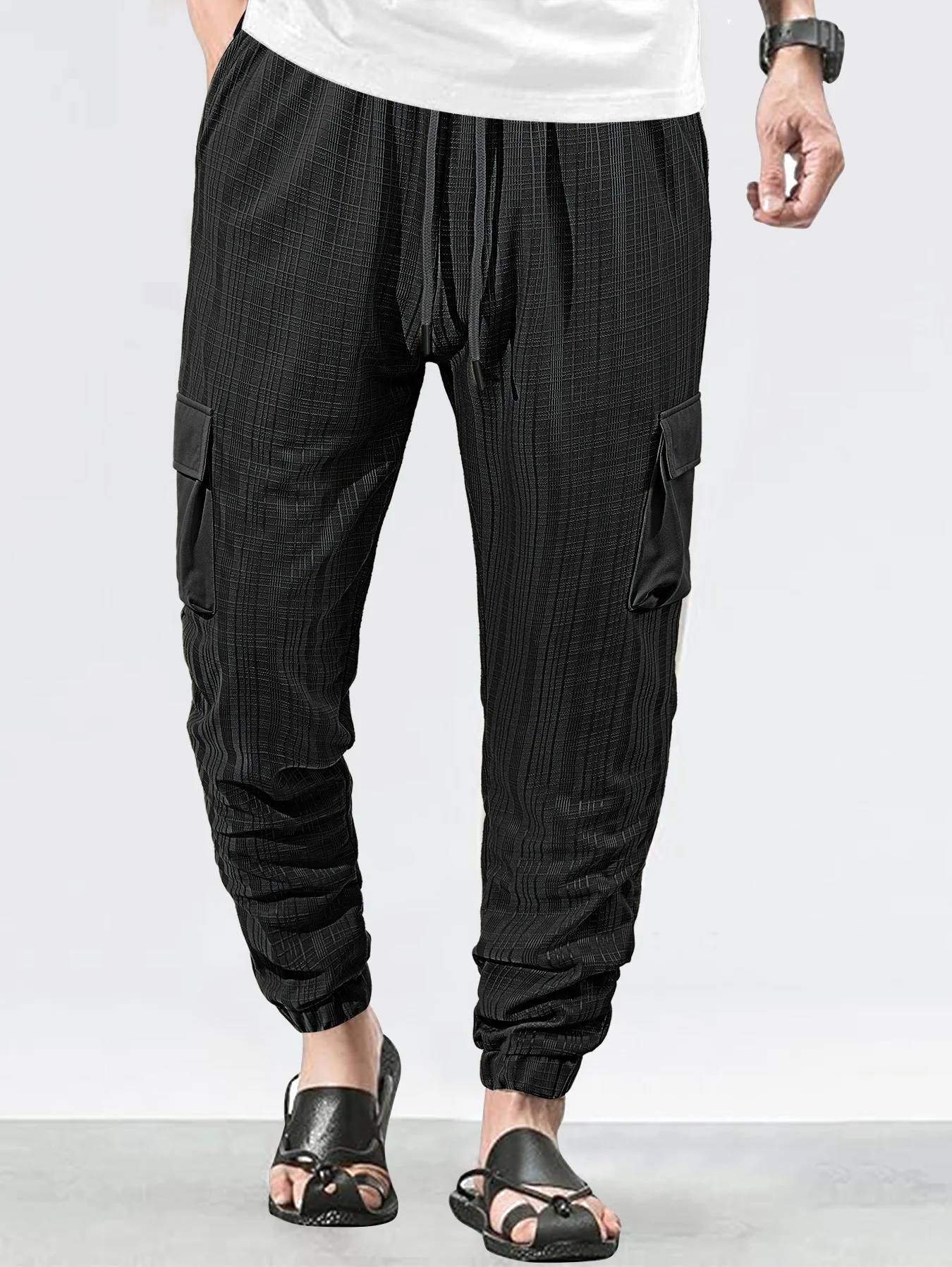 Title 14, Losse, ademende, micro-elastische casual herenb...