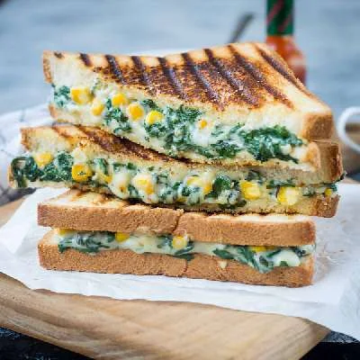 Spinach Corn And Cheese Sandwich