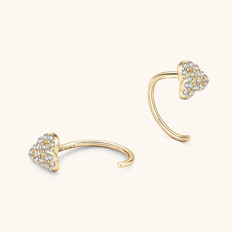 Clover Moissaniet Oorbellen Dames S925 Sterling Zilver Knopjes, sprankelende moissaniet oorbellen, ideaal voor dagelijks gebruik en speciale gelegenheden.