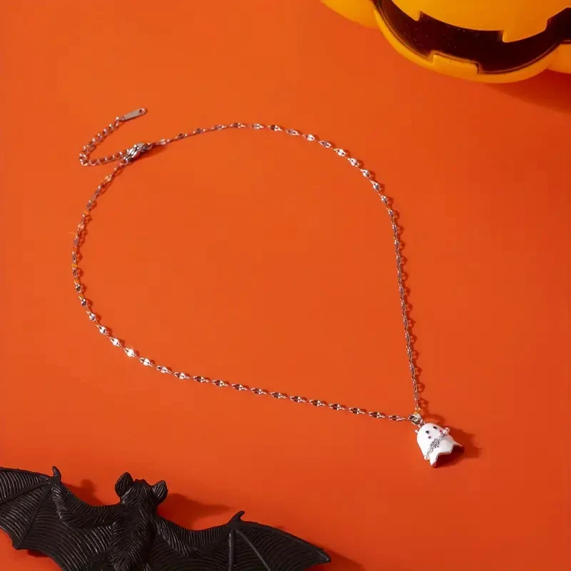 Title 4, Collier pendentif fantôme Halloween pour bonbon...