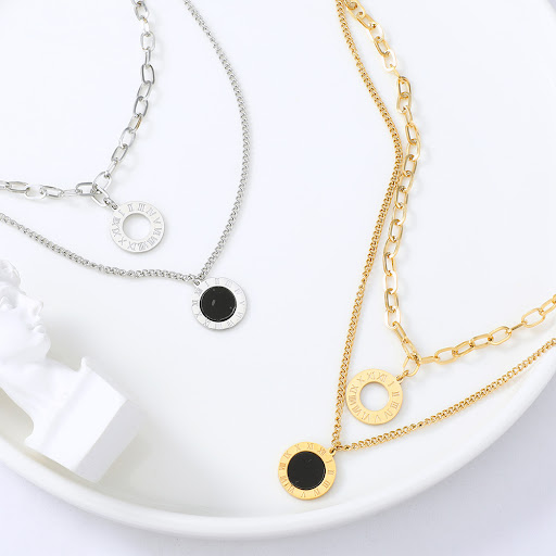 Title 5, Stainless Steel Pendant Necklace, Simple Temper...