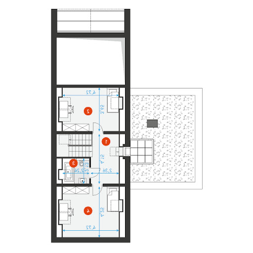 Z pomysłem 3 - Rzut poddasza - wymiary szczegółowe
