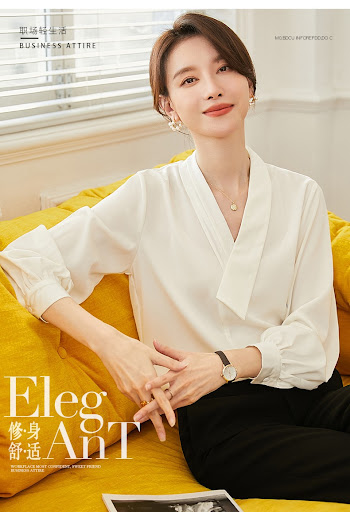 Title 6, Commuter Long Sleeve Loose V-neck Design Sense ...