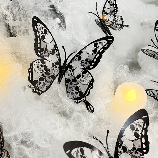 Title 19, Double-layer Skull Rose Halloween 3D Butterfly ...