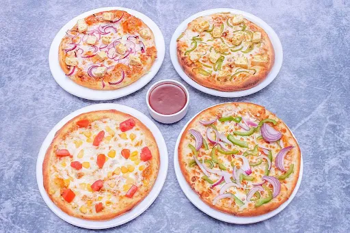 Veg Double Topping Pizza Combo [4 Pizza Combo + Coke 750ml Free]