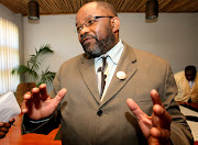 A file photo of Mluleki George addressing a news conference at Ellis Park Stadium in Johannesburg as the senior vice-president vice-president of the South African Rugby Football Union.
