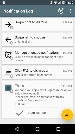 Notif Log notification history