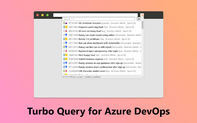 Turbo Query for Azure DevOps chrome extension