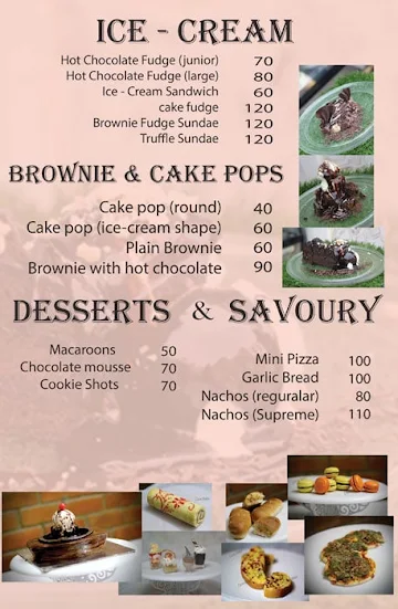 Cocoa Bakes menu 