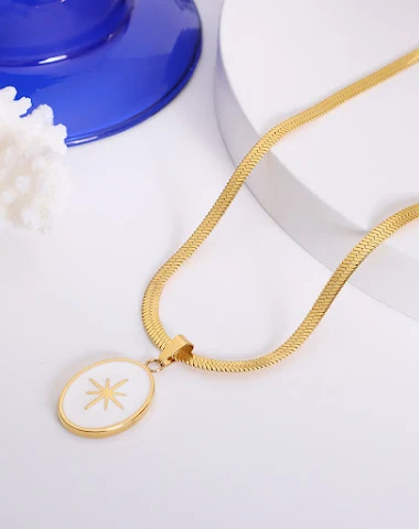 Eenvoudige titanium stalen 18K goud - 0