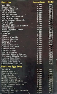 Baker's Den menu 1