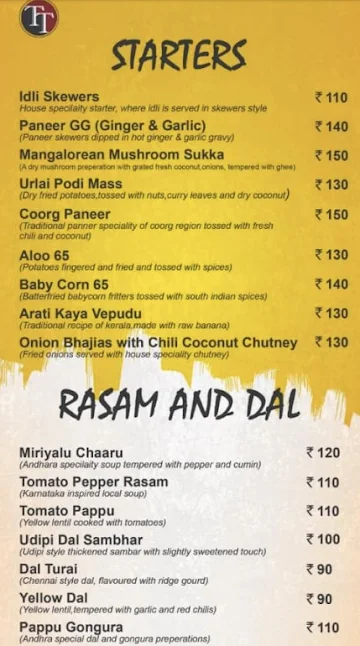 The Tasty- South Indian Gourmet menu 