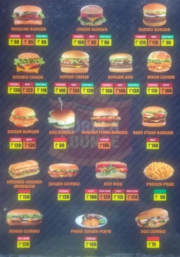 Burger Lounge menu 