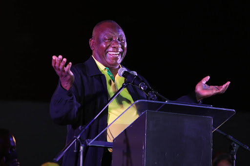 ANC president Cyril Ramaphosa at the party's 2021 local government election manifesto launch in Tshwane.