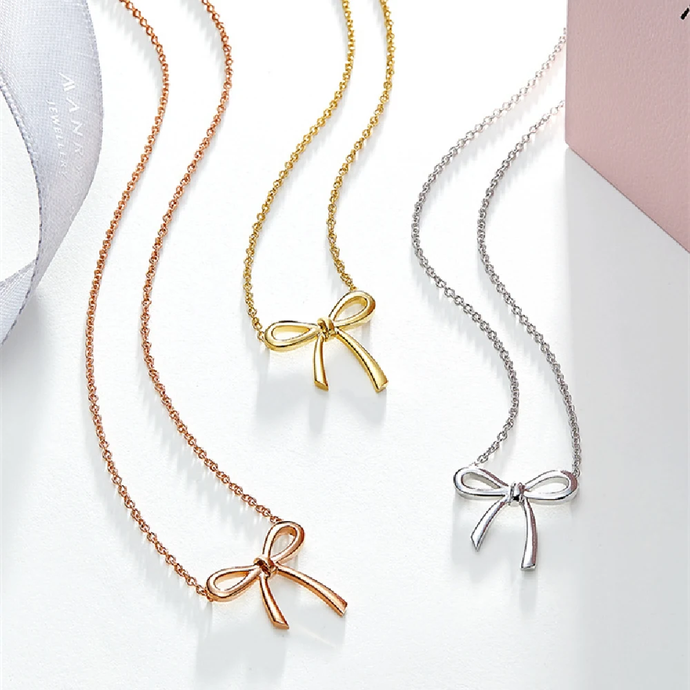Title 6, Gouden strikketting voor dames, fijne sleutelbe...