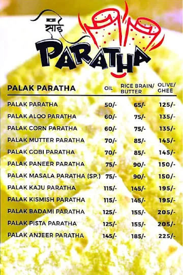 Sai Paratha menu 