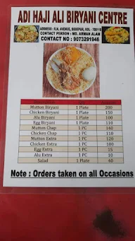 Haji Ali Biriyani Centre menu 1