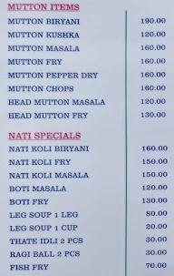 Hotel Ramanna Nati Style menu 2