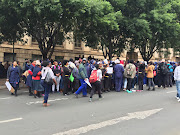 Student protesters outside court Picture: Supplied