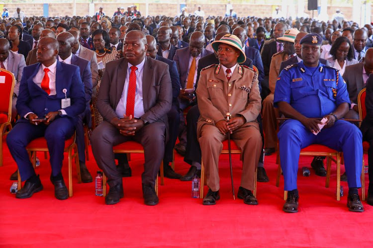 Police during the commissioning of the Kenya Police Sacco Stadium at South C, Nairobi on February 3, 2023