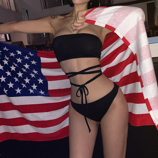 Title 2, Tube top strap split swimsuit for a stylish and...