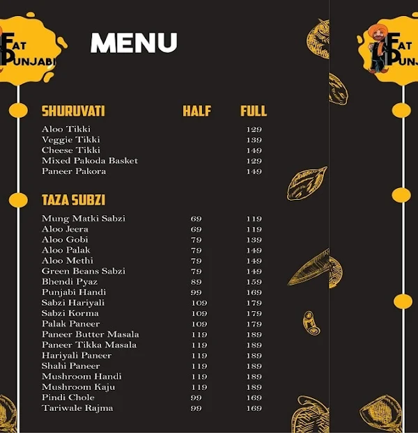 Fat Punjabi menu 