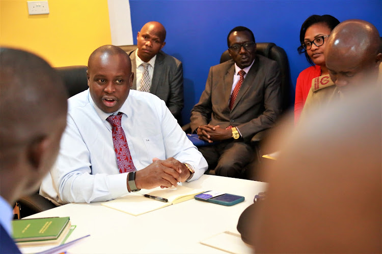 EPRA director general Daniel Kiptoo Bargoria in meeting with multiagency officers on Wednesday, January 18, 2023