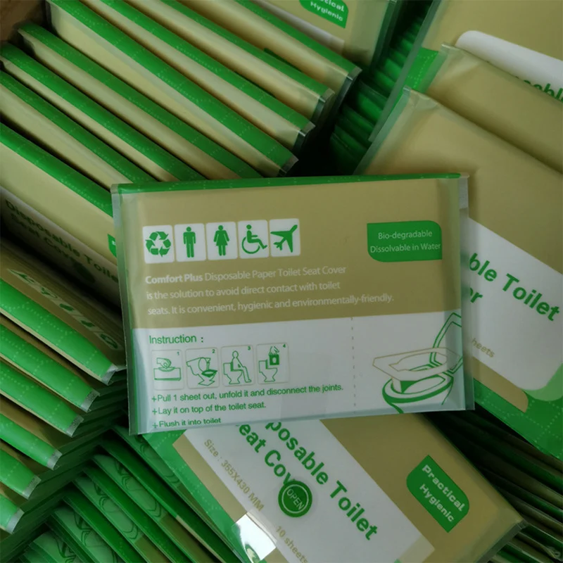 Tapetes de papel descartáveis para vaso sanitário 10 peças Higiene e conforto Proteção contra germes Uso fácil e descarte prático Perfeitos para viagens e banheiros públicos