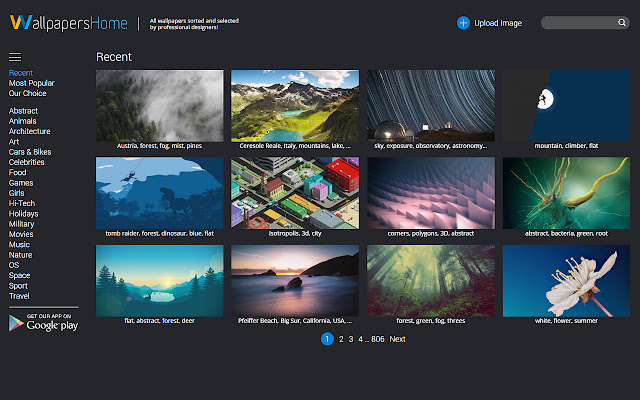 Wallpapers Home chrome extension