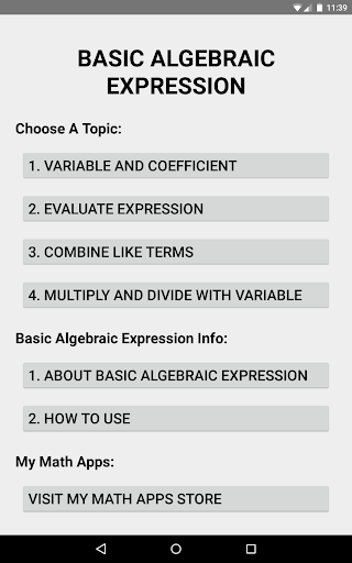 Basic Algebraic Expression