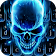 3D Blue Flaming Skull Keyboard icon