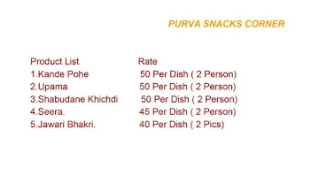 Purva Cloud Kitchen menu 