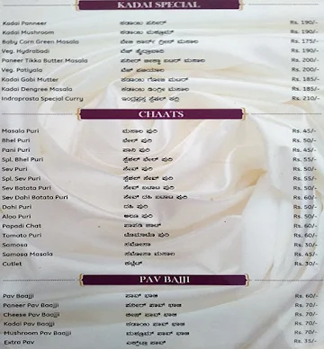 Royal Indraprastha menu 