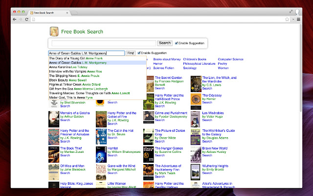 Free Book Search chrome extension