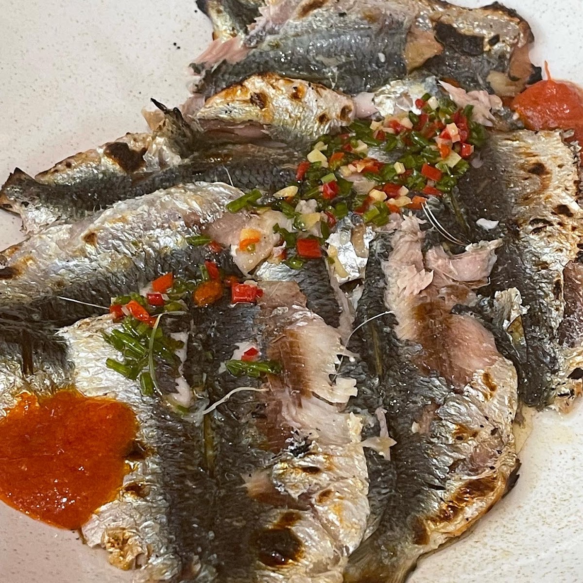 Grilled sardines