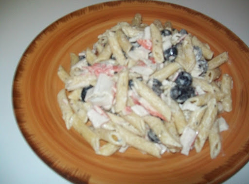 Here is the photo of my crab pasta salad delight.