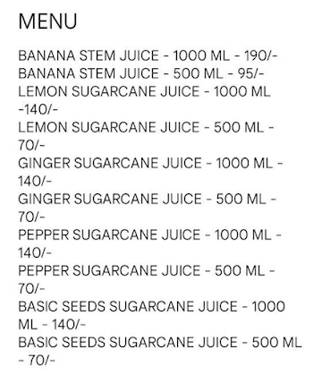 Real Cane Juice & Chats menu 