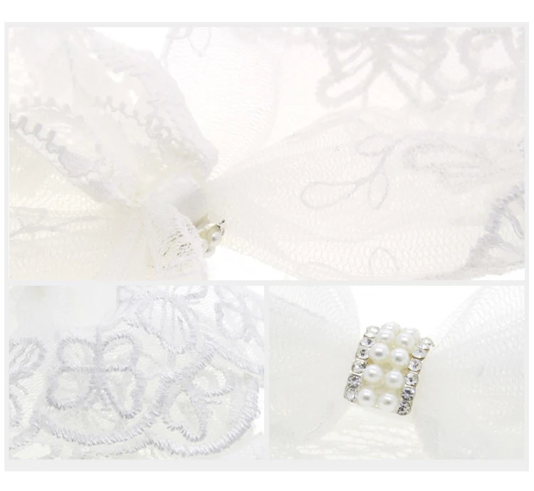 Serre-tête élastique pour enfants avec nœud couleur unie et dentelle, doux et confortable, idéal pour les bébés et les petites filles.