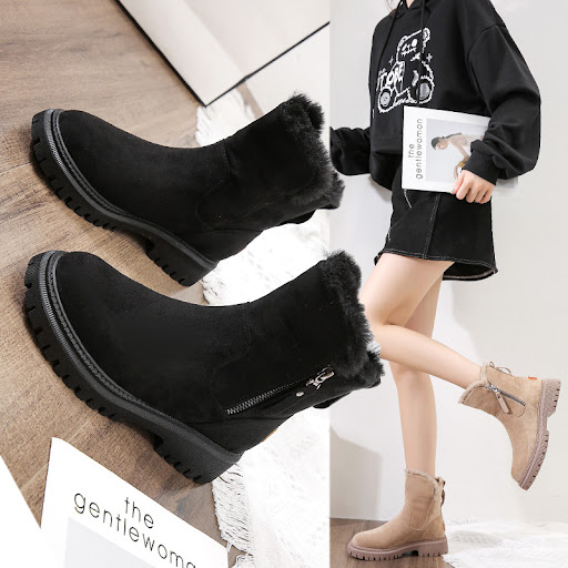Title 4, Warm Mid Tube Plus Velvet Padded Cotton Shoes k...