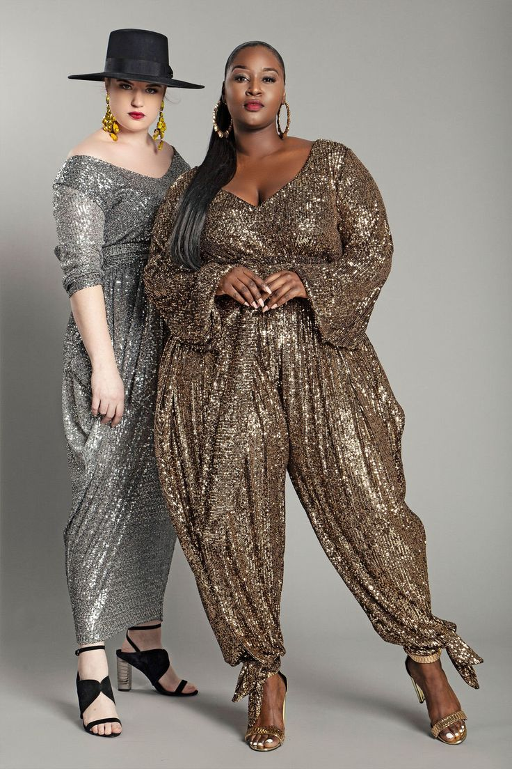 Jumpsuit Styles: 2 Ladies wearing sequin jumpsuits