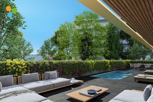 Contemporary apartment with terrace and pool 1