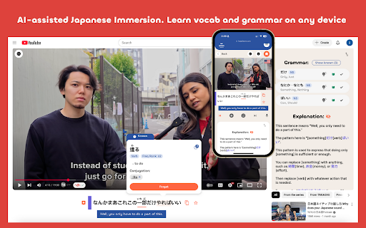 HayaiLearn: AI-powered Japanese Language Learning on Youtube