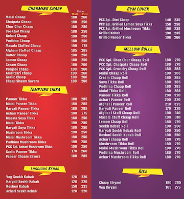 Panjabi Chaap Corner menu 