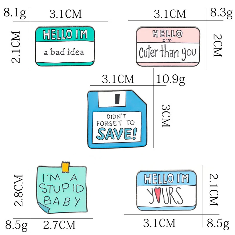 Title 10, Broche de notas adhesivas para trajes, accesori...