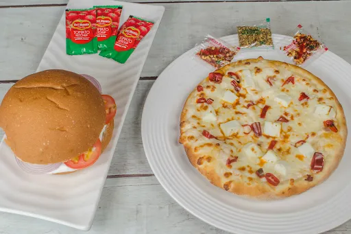 Burger And Pizza With Cold Drink Combo